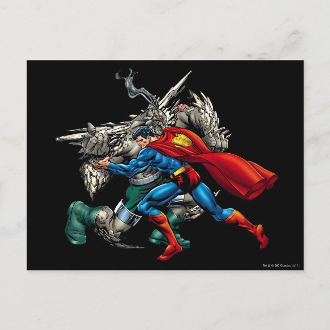 Carte Postale Superman combat l'ennemi (Devant)