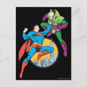 Carte Postale Superman combat Lex Luthor