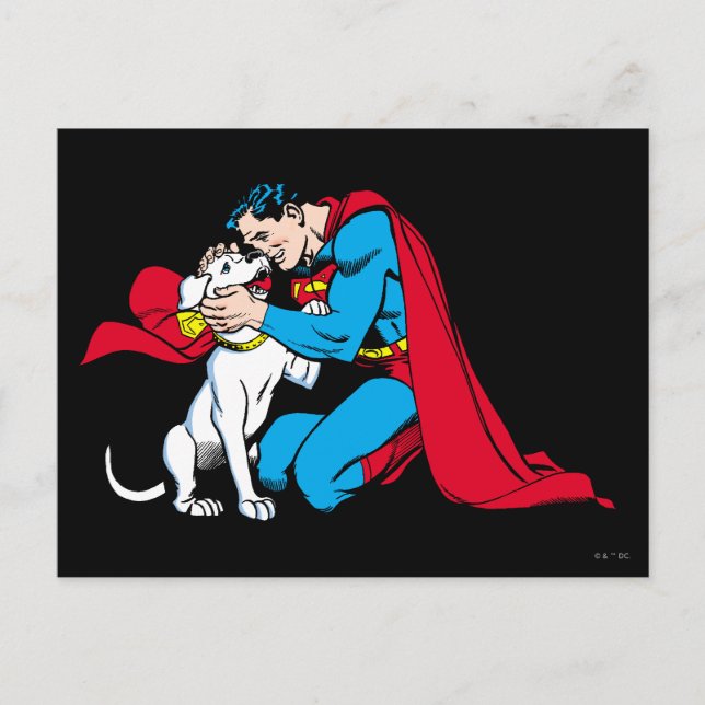 Carte Postale Superman et Krypto (Devant)