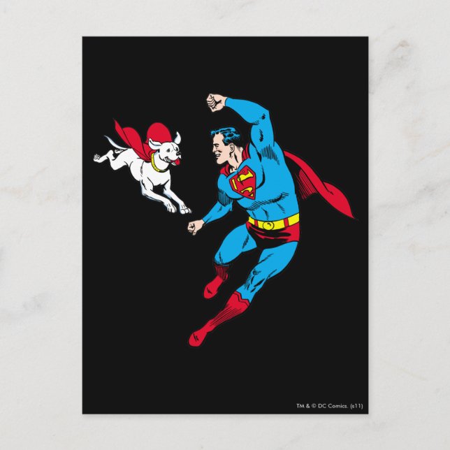 Carte Postale Superman et Krypto 2 (Devant)