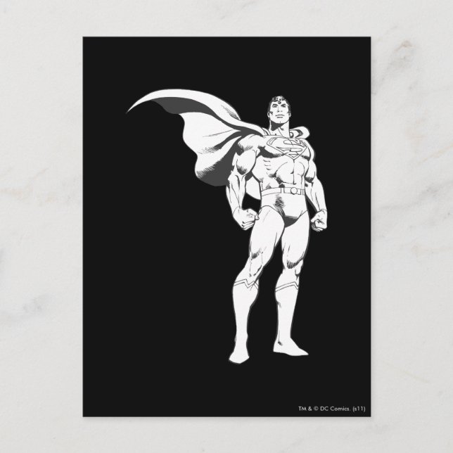 Carte Postale Superman frappe un poteau (Devant)