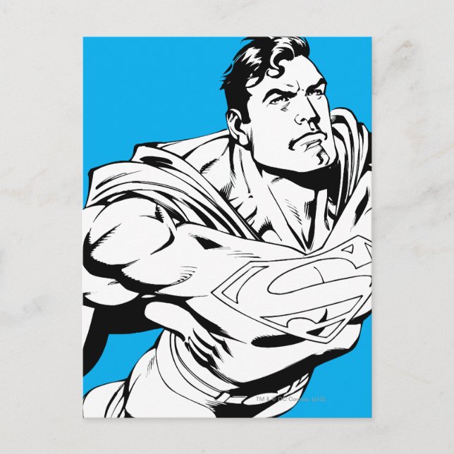 Carte Postale Superman noir et blanc 1 (Devant)