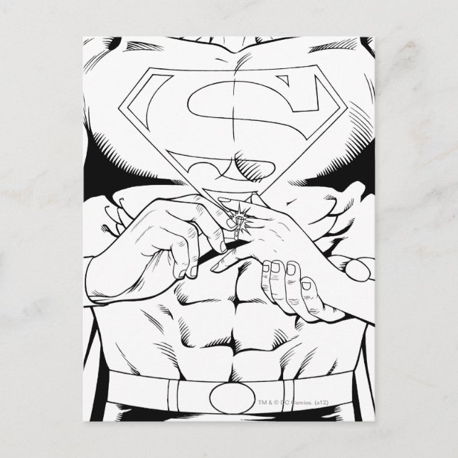 Carte Postale Superman noir et blanc 3 (Devant)