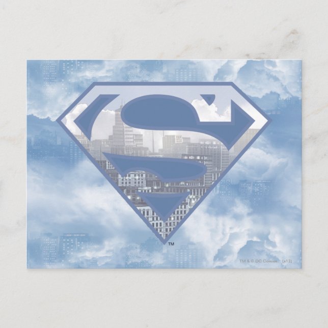 Carte Postale Superman S-Shield | Logo de la ville bleu clair (Devant)