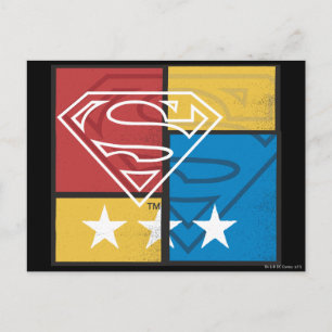 Carte Postale Superman Shield avec étoiles