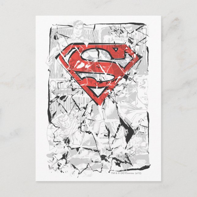 Carte Postale Superman Stylisé | Logo comique découpé (Devant)