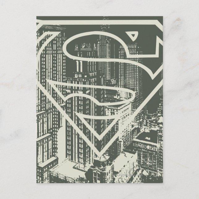 Carte Postale Superman Stylisé | Logo Green Metropolis (Devant)