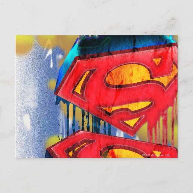 Carte Postale Superman Stylisé | Logo Urban Spraypaint (Devant)