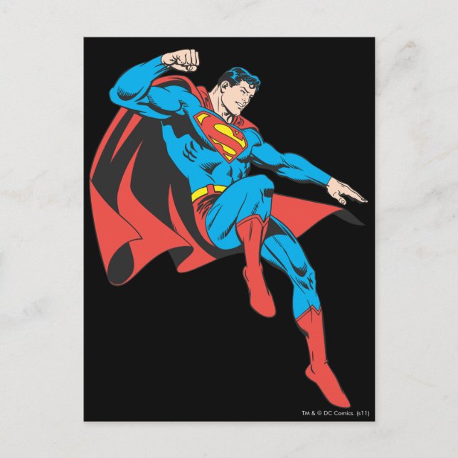 Carte Postale Superman Terres Légèrement (Devant)