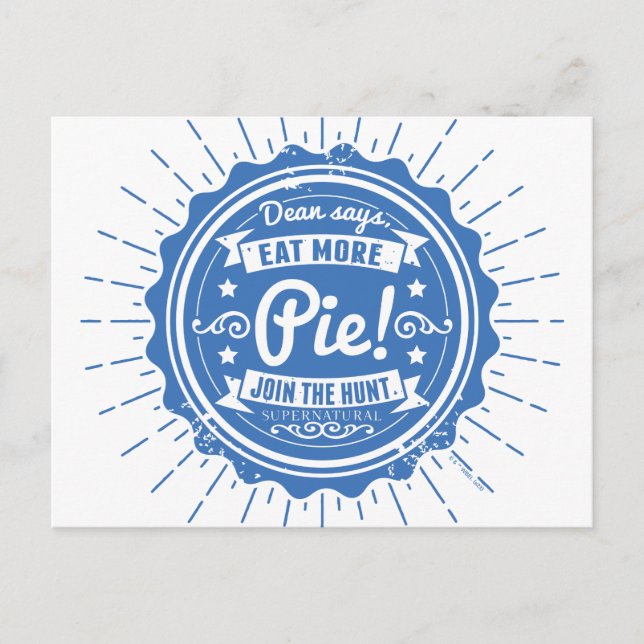 Carte Postale Supernatural "Dean dit de manger plus de tarte !" (Devant)