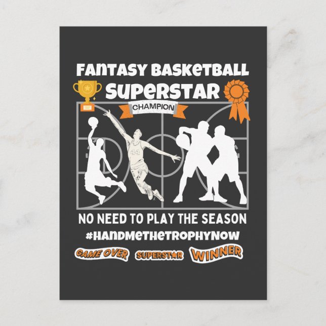 Carte Postale Superstar de basket-ball Imaginaire sur (Devant)