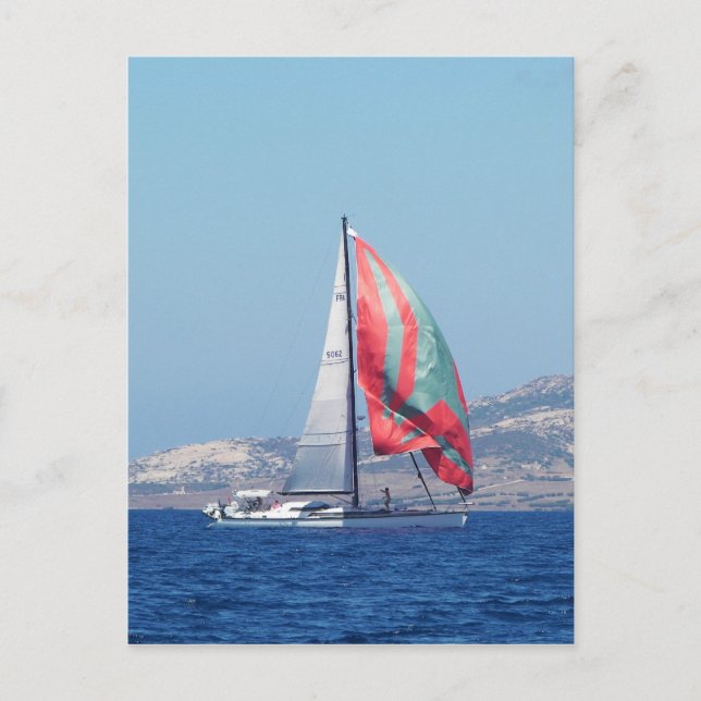 Carte Postale Superyacht Avec Spinnaker (Devant)