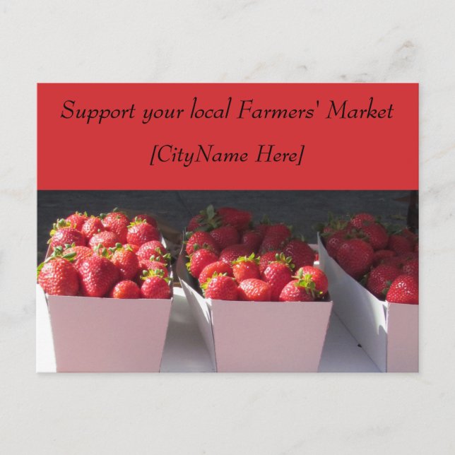 Carte postale - Support Farmers Market - Fraises (Devant)