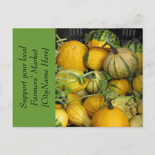 Carte postale - Support Farmers Market - Squash (Devant)