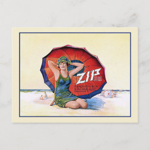 Carte Postale Supprimeur de poils Zip Publicité Rétro 1924