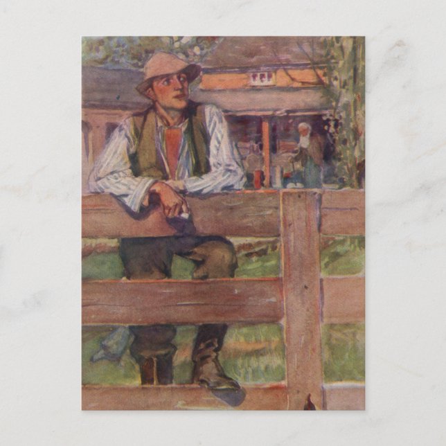 Carte Postale Sur la barrière (Devant)