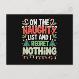 Carte Postale Sur la liste vilains et je ne regrette rien Xmas
