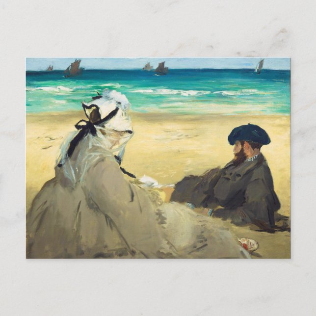 Carte Postale Sur la plage par Edouard Manet (1873) (Devant)