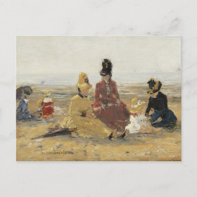 Carte Postale Sur la plage, Trouville | 1887 (Devant)