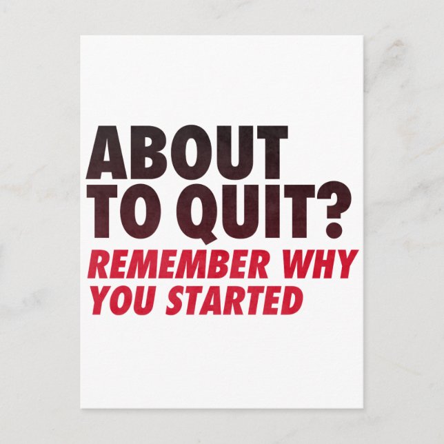 Carte Postale Sur le point de quitter ? Rappelez-vous pourquoi v (Devant)
