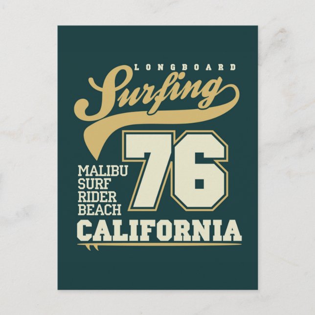Carte Postale Surf à bord | Californie 76 (Devant)