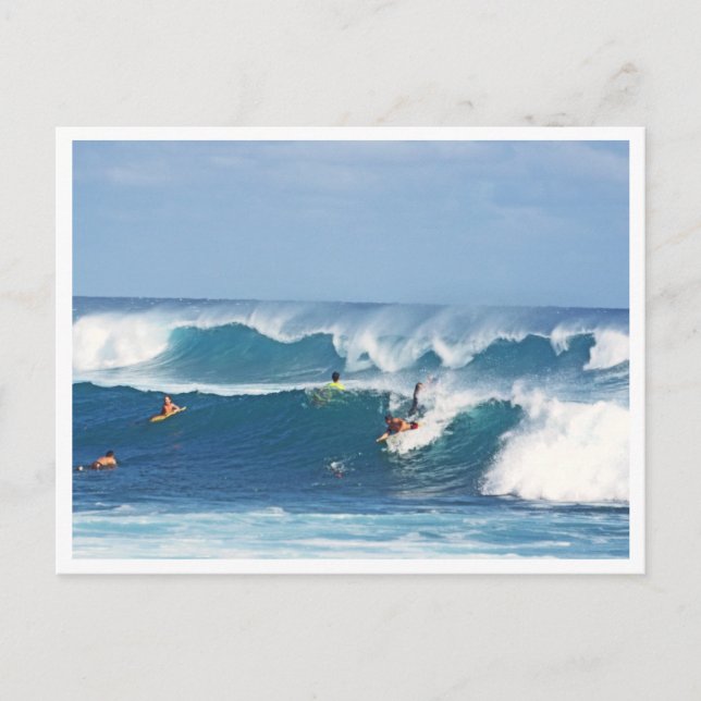 CARTE POSTALE, "SURF À KAUAI" (Devant)