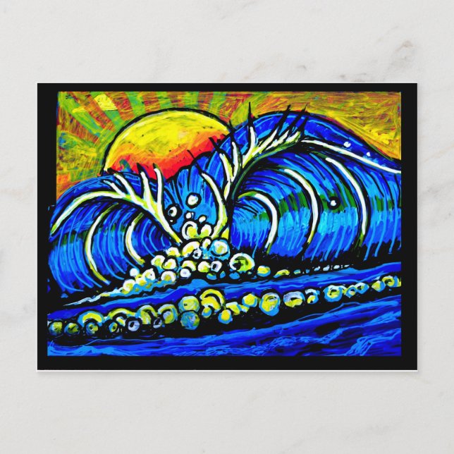 Carte Postale surf au coucher du soleil (Devant)