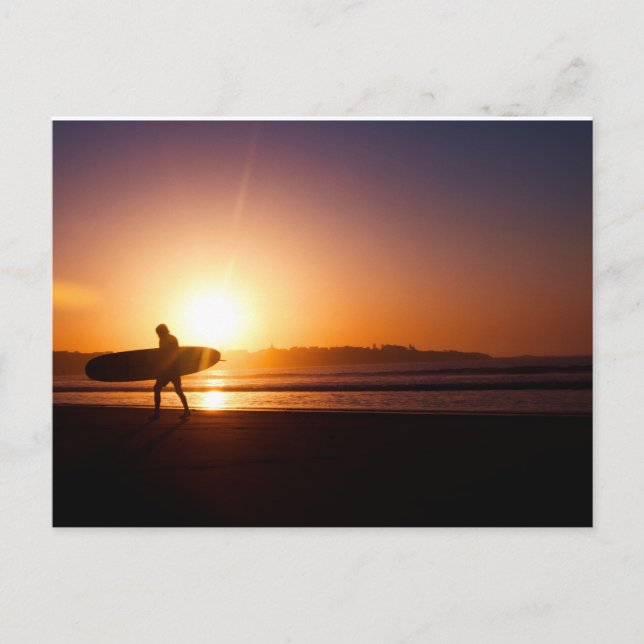 Carte Postale Surf au coucher du soleil (Devant)