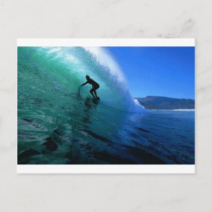 Carte Postale Surf dans le tube vert paradis Afrique du Sud