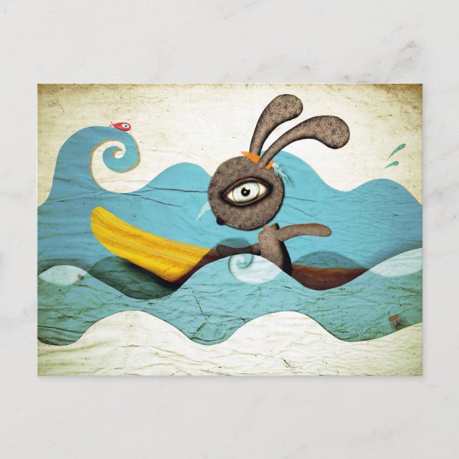 Carte Postale Surf des vagues (Devant)
