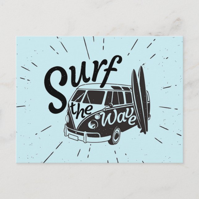 Carte Postale Surf La Vague (Devant)
