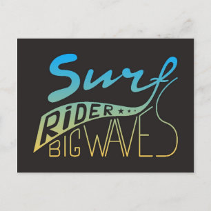Carte Postale Surf Rider Big Waves