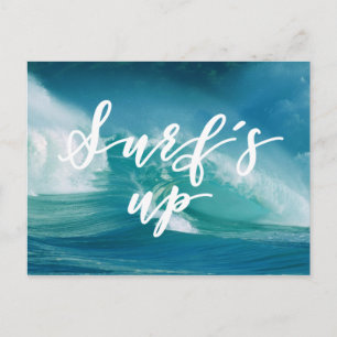 Carte Postale Surf   Typographie et devis amusants