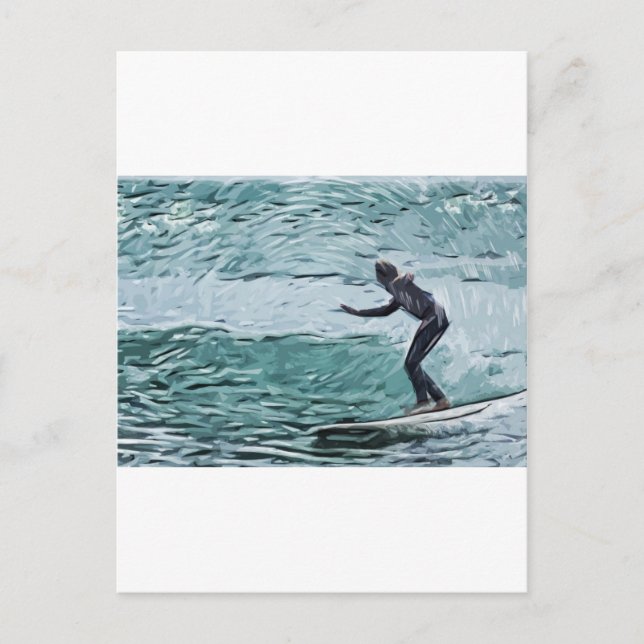 Carte Postale surfer (Devant)