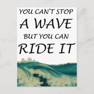 Carte Postale Surfer Citation Inspirationnelle Wave Ride.