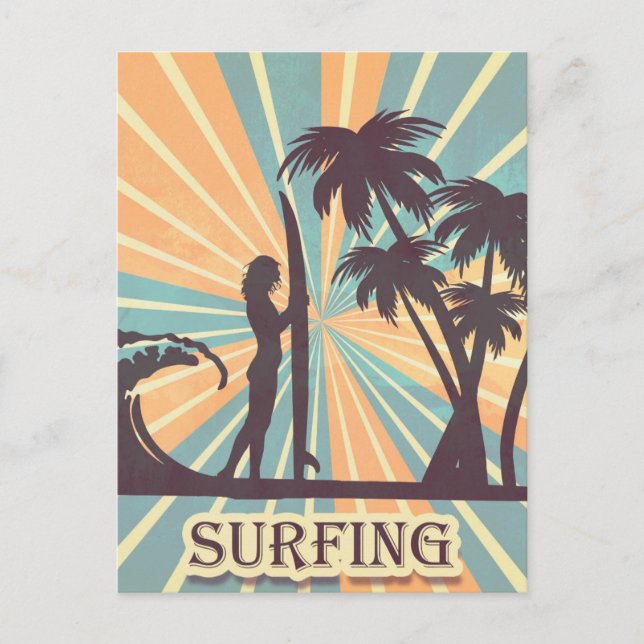 Carte postale Surfer Girl (Devant)
