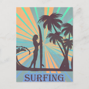 Carte Postale Surfer Girl
