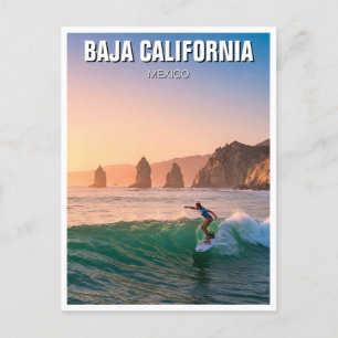 Carte Postale Surfer Sunset Basse Californie