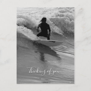 Carte Postale Surfer Sur Les Vagues Niveaux De Gris Penser À Vou