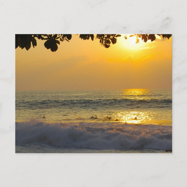 Carte Postale Surfers au soleil Réflexion au soleil couchant (Devant)