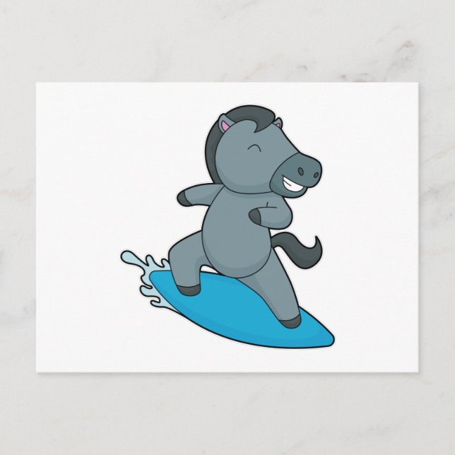 Carte Postale Surfeur à cheval sports aquatiques (Devant)