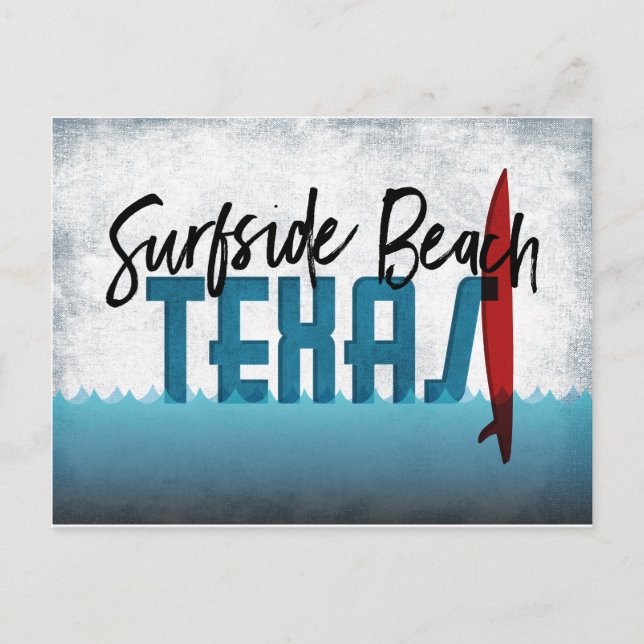 Carte postale Surfside Beach Texas Surboard (Devant)
