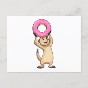 Carte Postale Suricate avec Donut