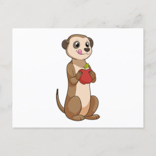 Carte Postale Suricate avec Pomme