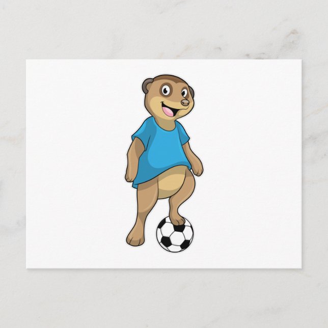 Carte Postale Suricate en tant que joueur de football avec le fo (Devant)