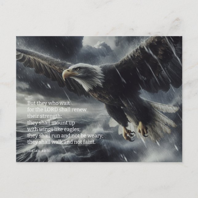 Carte Postale Surmonter La Tempête Ésaïe 40:31 (Devant)