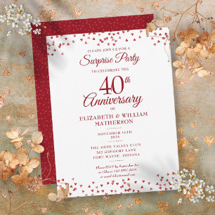 Carte Postale Surprise Party 40e anniversaire du Mariage Ruby He