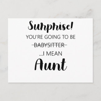 Carte Postale Surprise Vous Allez Être La Tante Babysitter