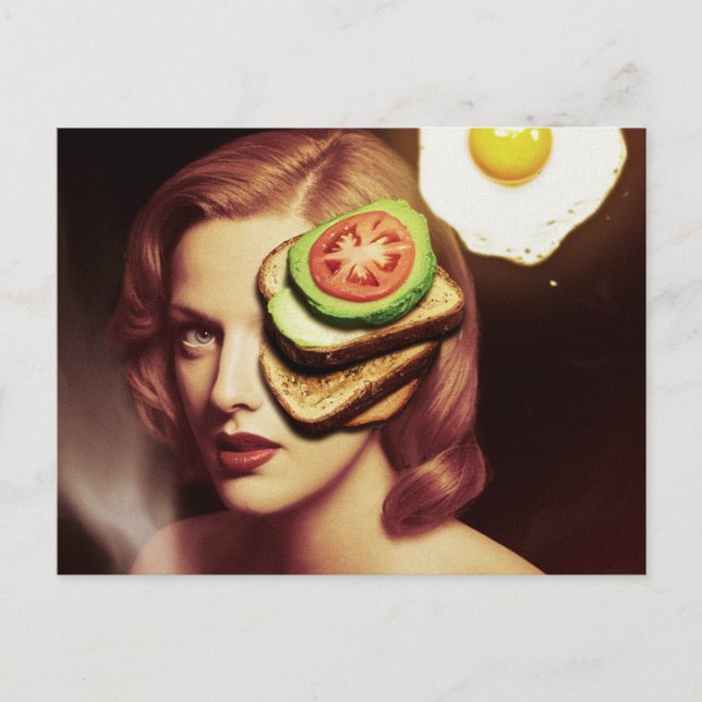 Carte Postale Surreal Avocado Toast and Egg Breakfast (Devant)