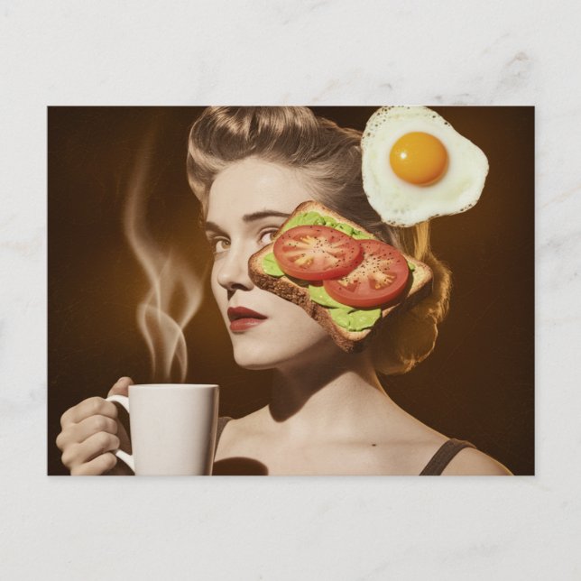 Carte Postale Surreal Avocado Toast Breakfast (Devant)